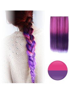 Cortina de Cabello Lisa Degradee Extensión Fucsia a Morado