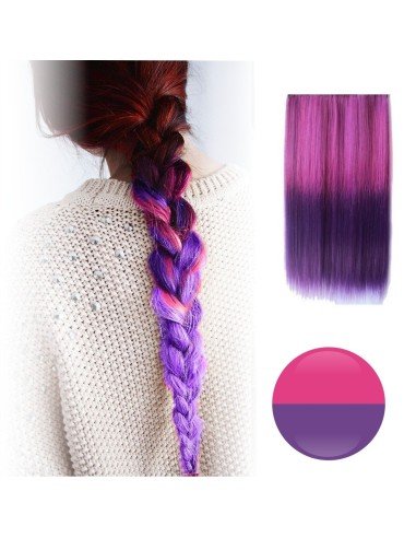 Cortina de Cabello Lisa Degradee Extensión Fucsia a Morado