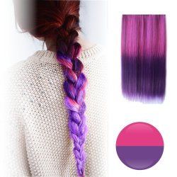 Cortina de Cabello Lisa Degradee Extensión Fucsia a Morado