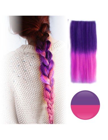 Cortina de Cabello Lisa Degradee Extensión Morado a Fucsia