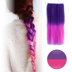 Cortina de Cabello Lisa Degradee Extensión Morado a Fucsia