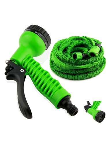 Manguera Retráctil X Hose de 15 mts con Pistola de 7 funciones