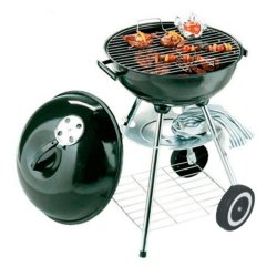 Parrilla Carbon Esmaltada Grande con Ruedas, Tapa y Reloj de Temperatura ideal para camping BBQ