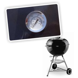 Parrilla Carbon Esmaltada Grande con Ruedas, Tapa y Reloj de Temperatura ideal para camping BBQ