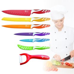 Set de 7pz Cuchillos Antiadherentes Recubiertos en Cerámica