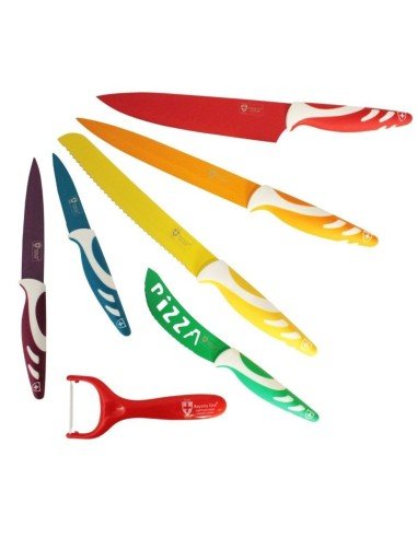 Set de 7pz Cuchillos Antiadherentes Recubiertos en Cerámica