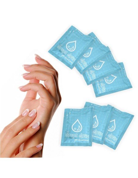 Gel AntiBacterial Drops Clean limpia tus manos 10paq. x 50 sachets 