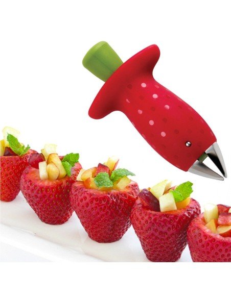Removedor de tallo de Fresas y tomates, Strawberry Stem Huller despitonador de frutas y verduras Removedor de tallo de Fresas y tomates, Strawberry Stem Huller despitonador de frutas y verduras