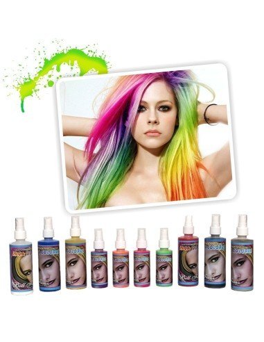 Tintura en Laca Temporal en Colores para Cabello y Mechas Spray Color