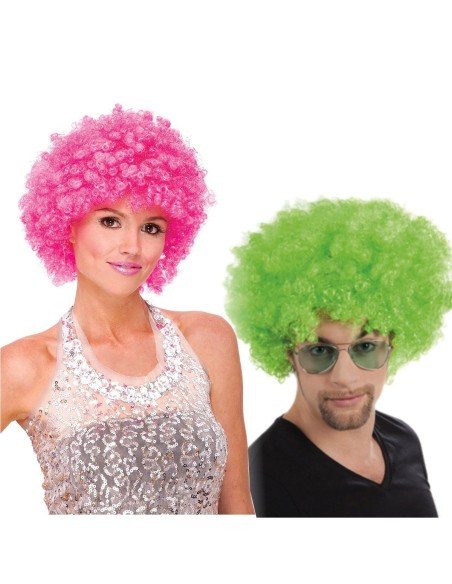 Pelucas Afro de fantasía en colores para Halloween
