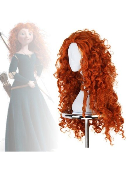 Peluca de Fantasía Brave Merida Valiente en colores para Halloween