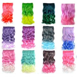 Cortina de Cabello Ondulada Degradee  violeta a Lila