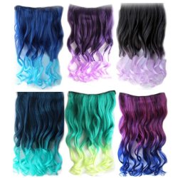 Cortina de Cabello Ondulada Degradee  violeta a Lila