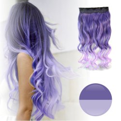 Cortina de Cabello Ondulada Degradee  violeta a Lila