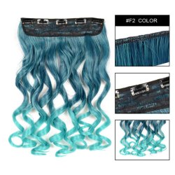 Cortina de Cabello Ondulada Degradee Verde a Turquesa