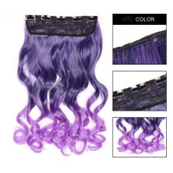 Cortina de Cabello Ondulada Degradee  violeta a Lila