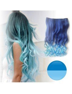 Cortina de Cabello Ondulada Degradee  Azul a Celeste