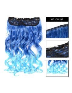 Cortina de Cabello Ondulada Degradee  Azul a Celeste 2