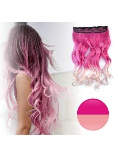 Cortina de Cabello Ondulada Degradee Fucsia a Rosado