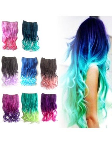 Cortina de Cabello Ondulada Degradee  Café a Rojo