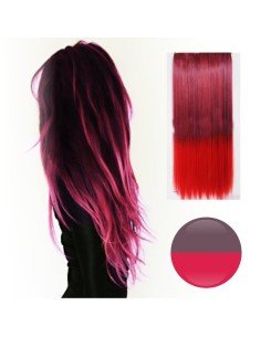 Cortina de Cabello Lisa Degradee Extensión Café a Rojo