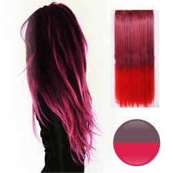 Cortina de Cabello Lisa Degradee Extensión Café a Rojo