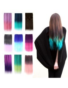 Cortina de Cabello Lisa Degradee Extensión Café a Rojo 2