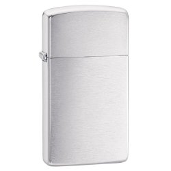 Encendedores Zippo Slim Brushed Chrome - Plateado
