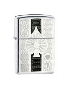 Encendedor Zippo Texture Ace hight - Plateado. 