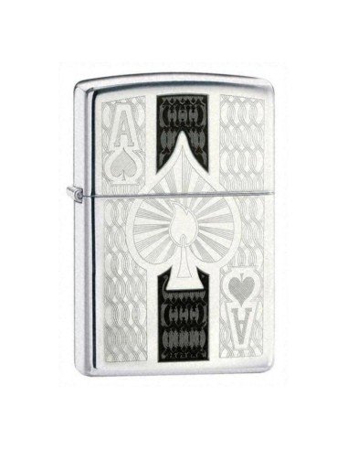 Encendedor Zippo Texture Ace hight - Plateado. 