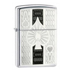 Encendedor Zippo Texture Ace hight - Plateado. 