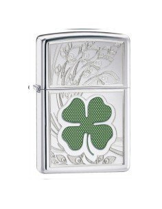 Encendedor Zippo Texture Clover light - Plateado