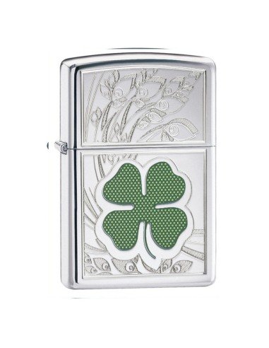 Encendedor Zippo Texture Clover light - Plateado