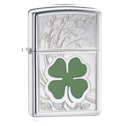 Encendedor Zippo Texture Clover light - Plateado