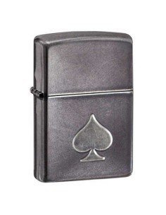Encendedor Zippo Texture Stamped Spade - Gris. 