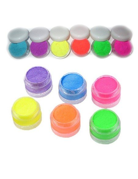 Sombras Pigmento UV Glow colores Neón brillan con la luz UV 