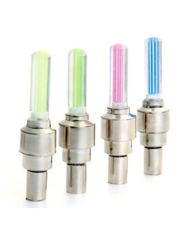 Led Tapa Válvulas de llantas con sensor en colores neón que alumbran al girar las ruedas
