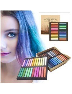 Caja de 48 Tizas tinte temporal Hair Chalk para Cabello Mecha Mechones