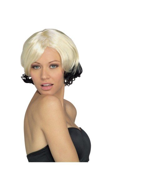 Peluca de fantasía Corta Bicolor degradee en colores para Halloween