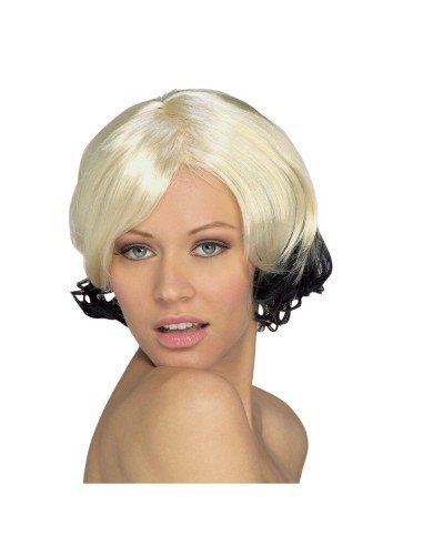 Peluca de fantasía Corta Bicolor degradee en colores para Halloween