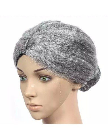 Peluca de fantasía Abuelita disfráz vieja con moño para Halloween