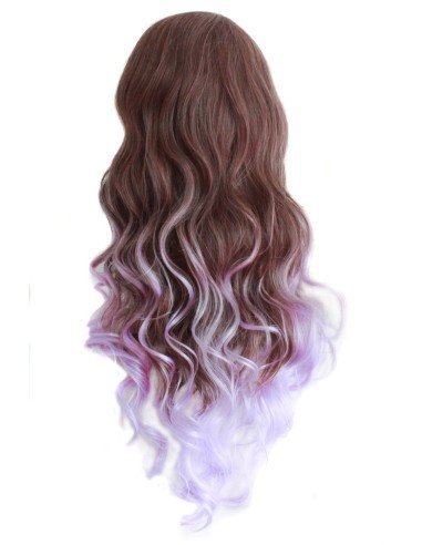 Peluca Bicolor Harajuku de kanekalon Cosplay de 70 y 80 cm de largo ideal para Halloween