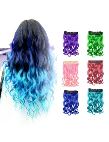 EExtension Ondulada Unicolor Cosplay tipo Cortina de cabello Eventos