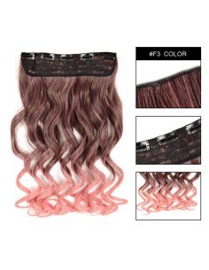 Cortina de Cabello Ondulada Degradee  Café a Rosado 2