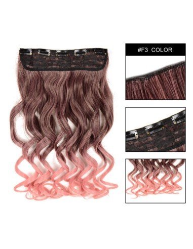 Cortina de Cabello Ondulada Degradee  Café a Rosado