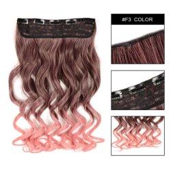 Cortina de Cabello Ondulada Degradee  Café a Rosado