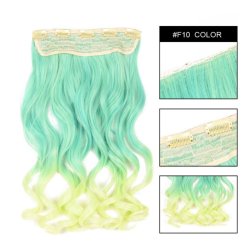 Cortina de Cabello Ondulada Degradee Verde a Lima