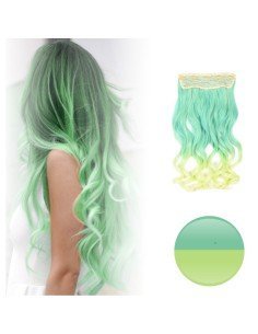 Cortina de Cabello Ondulada Degradee Verde a Lima