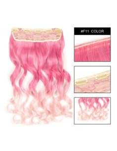 Cortina de Cabello Ondulada Degradee Fucsia a Rosado 2