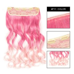 Cortina de Cabello Ondulada Degradee Fucsia a Rosado
